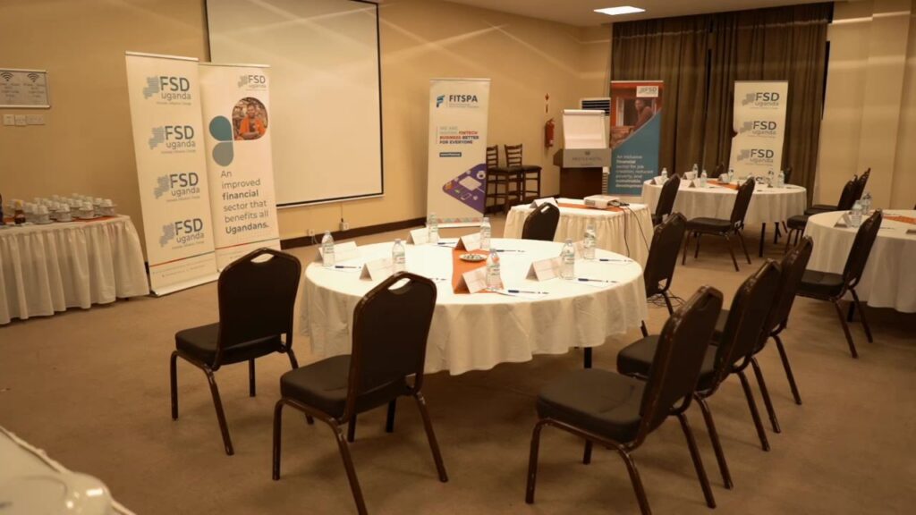 Workshop venue set up for the Platform Economy training for fintech companies in Kampala